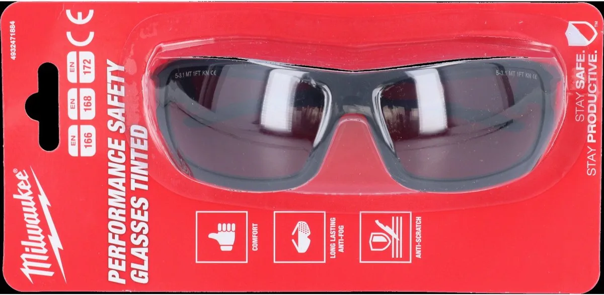 Performance Veiligheidsbril Getint de Milwaukee, Gepolariseerd, Getint – image du produit