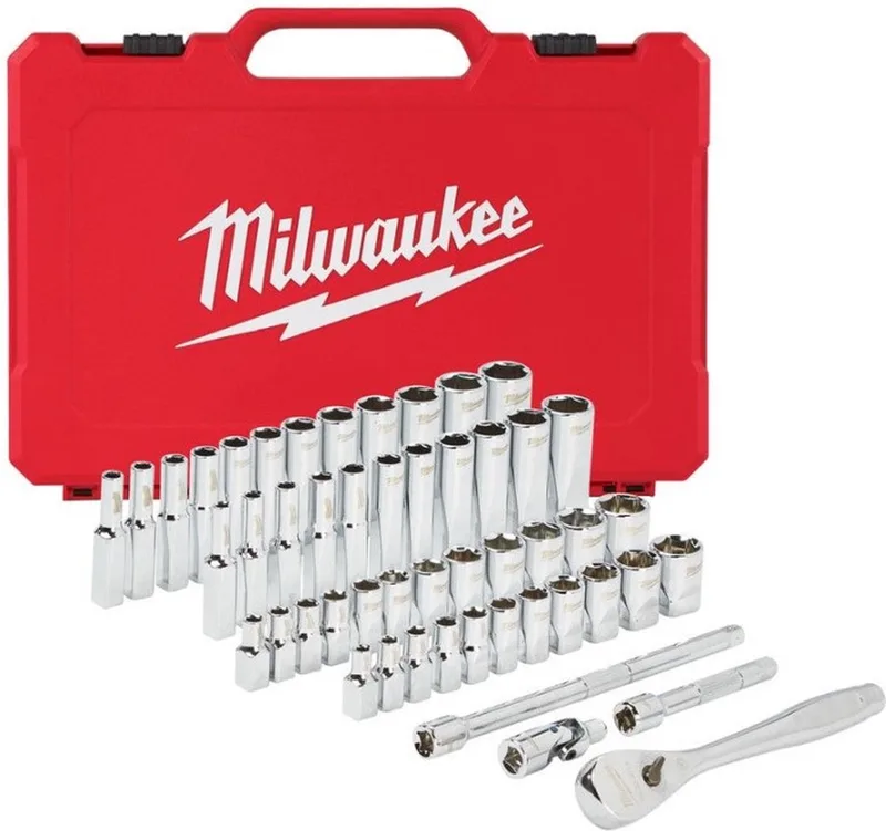 Ratel + doppen set 1/4 50 pc Drive Ratchet. + Dopsleutelset SAE + Metric - 4932464944 de Milwaukee – image du produit