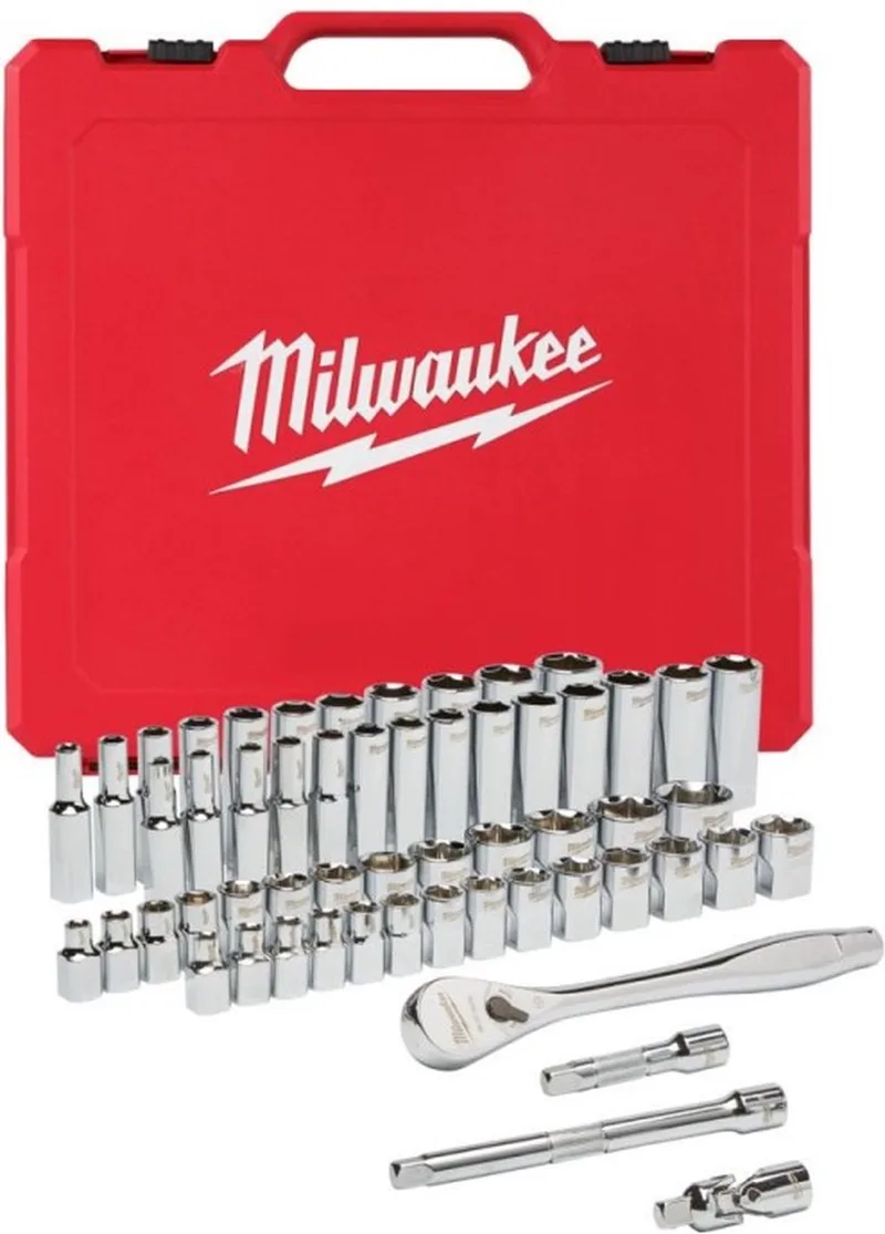 Ratel + doppen set 3/8 Drive 56 pct ratel + dopsleutelset SAE + Metric - 4932464946 de Milwaukee – image du produit