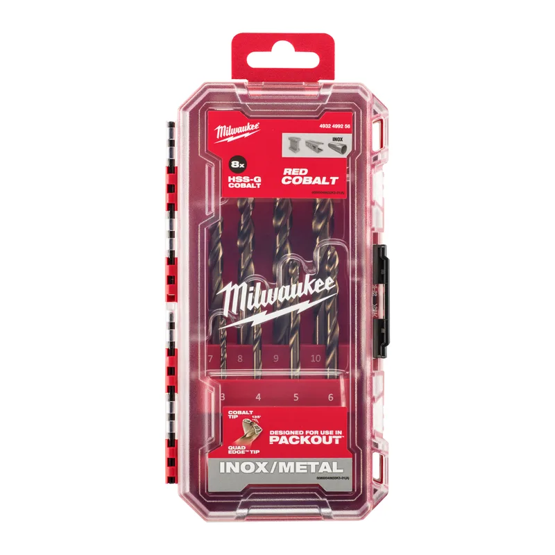 RED COBALT PACKOUT Ready Box Metaalboren set HSS-G (3/4/5/6/7/8/9/10 mm) - 4932499256 de Milwaukee – image du produit