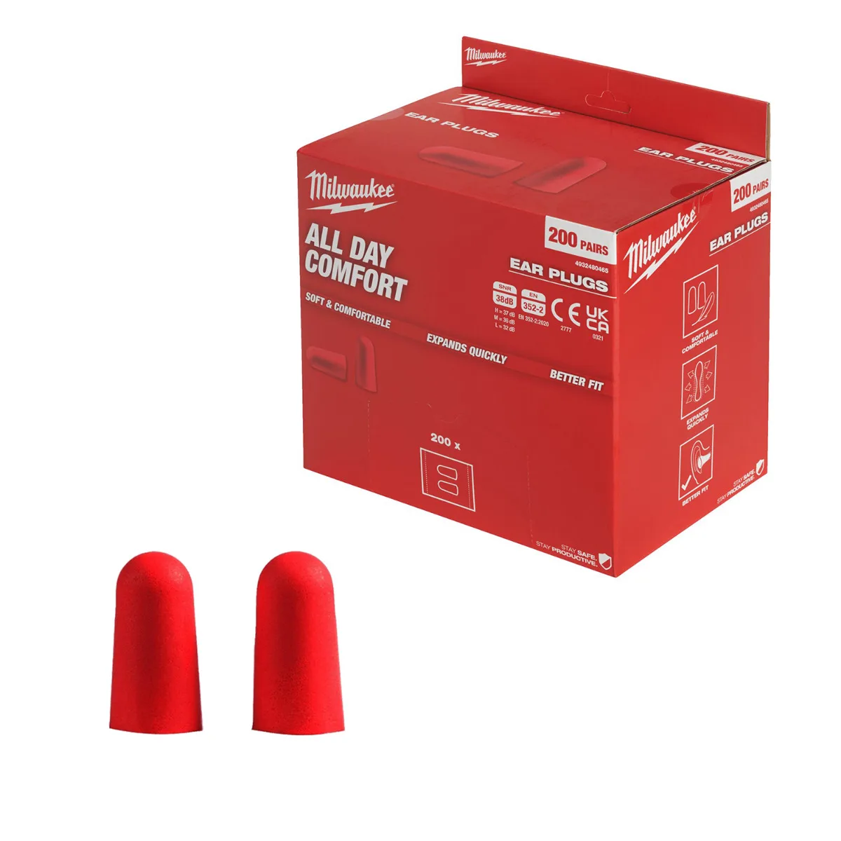 Schuimrubberen Oordoppen - 200 paar - 4932480465 van Milwaukee – productafbeelding