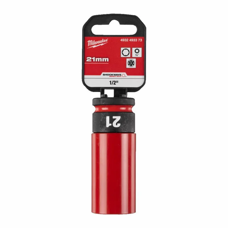 Shockwave - Auto Dopsleutel - 21mm - Stalen Behuizing de Milwaukee, Rouge – image du produit