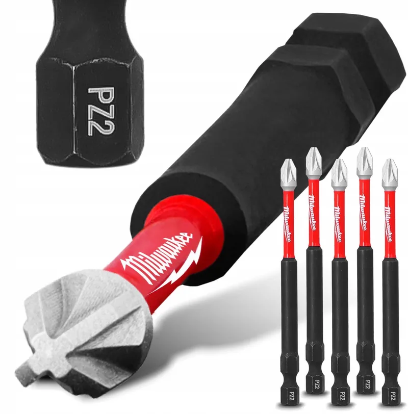 SHOCKWAVE Impact Bit PZ2 90mm Magnetisch (5 stuks) van Milwaukee – productafbeelding