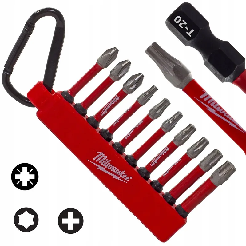 SHOCKWAVE Impact Bits 50mm Set 10 Stuks PH PZ TORX by Milwaukee – product image