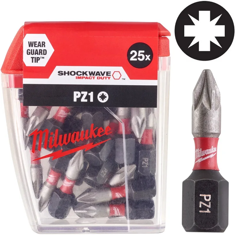 Shockwave Impact Duty™ schroefbits CD Tic Tac PZ1 x 25 mm (25 stuks) - 10 stuks - 4932430861 von Milwaukee – Produktbild