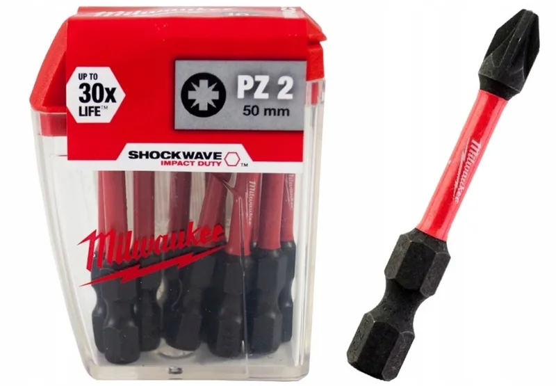 SHOCKWAVE PZ2 Bits 50mm - Set van 10 van Milwaukee – productafbeelding