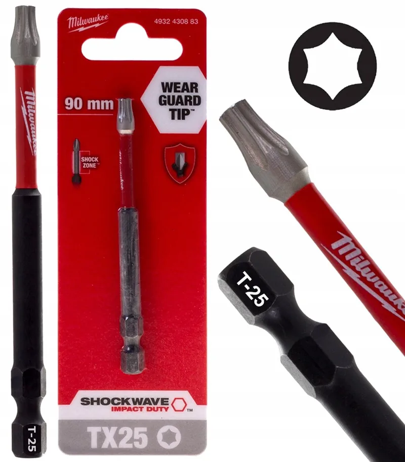 Shockwave TX25 Torx-bit 90 mm slagkracht 1/4" by Milwaukee – product image