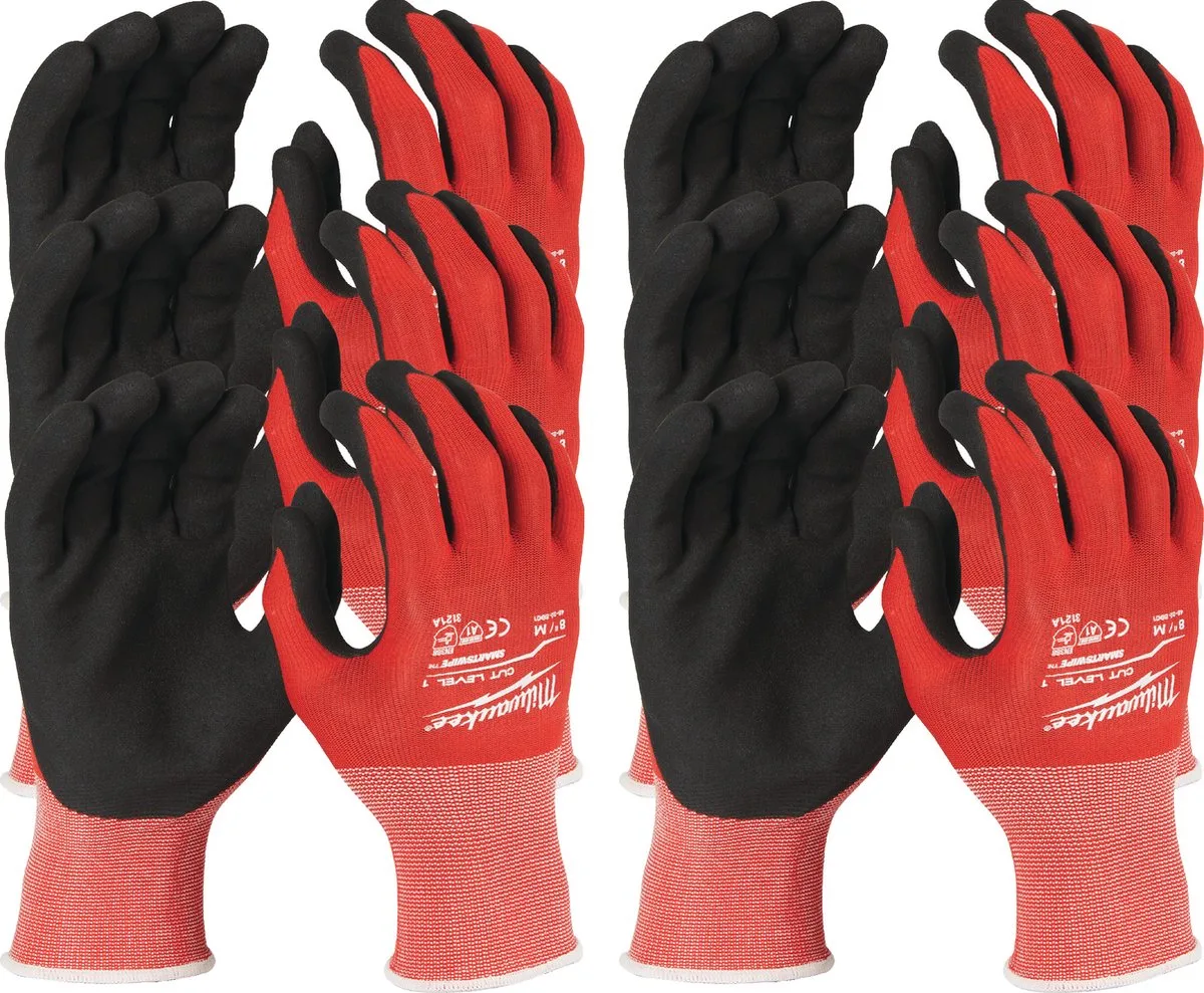 Snijklasse 1gedimde handschoenen. 12 Pack Cut Level 1 Handschoenen-M / 8 - 4932471614 van Milwaukee, Blauw – productafbeelding