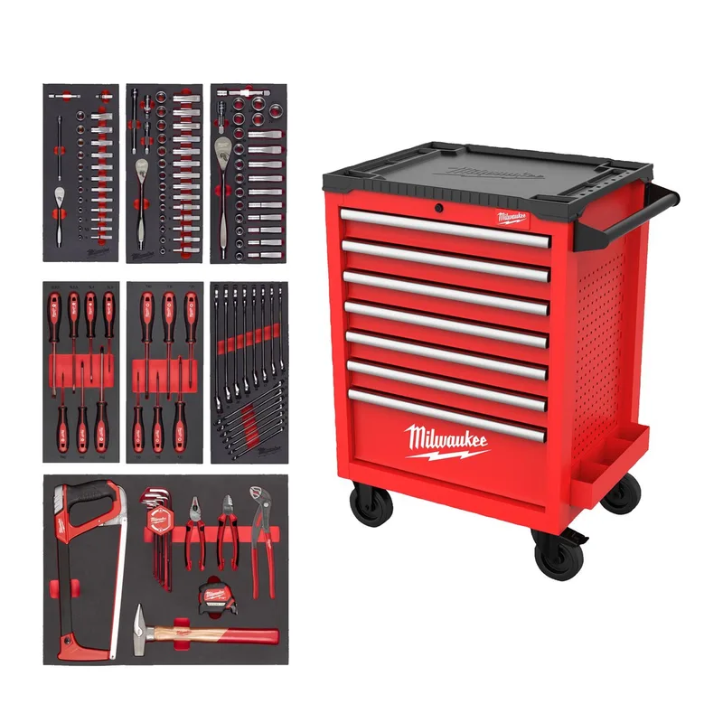TOOLGUARD™ 131-delig Gevulde stalen gereedschapswagen 69 cm - 4932499182 von Milwaukee – Produktbild