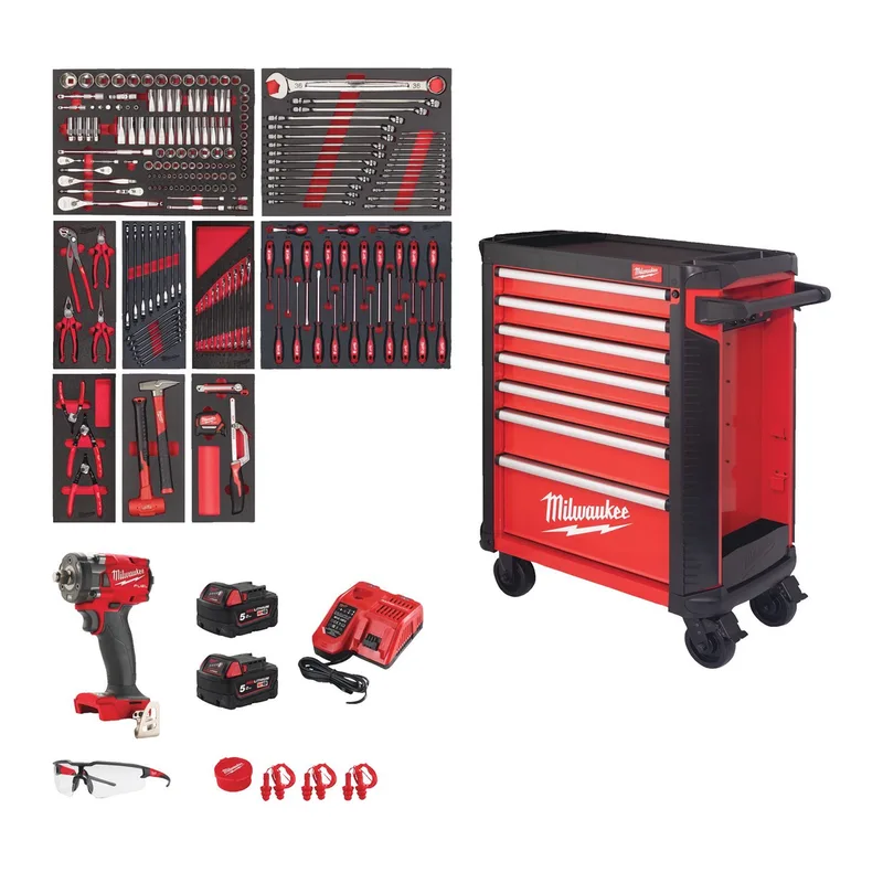 TOOLGUARD™ 246-delig Gevulde stalen gereedschapswagen 78 cm - 4932493817 de Milwaukee – image du produit