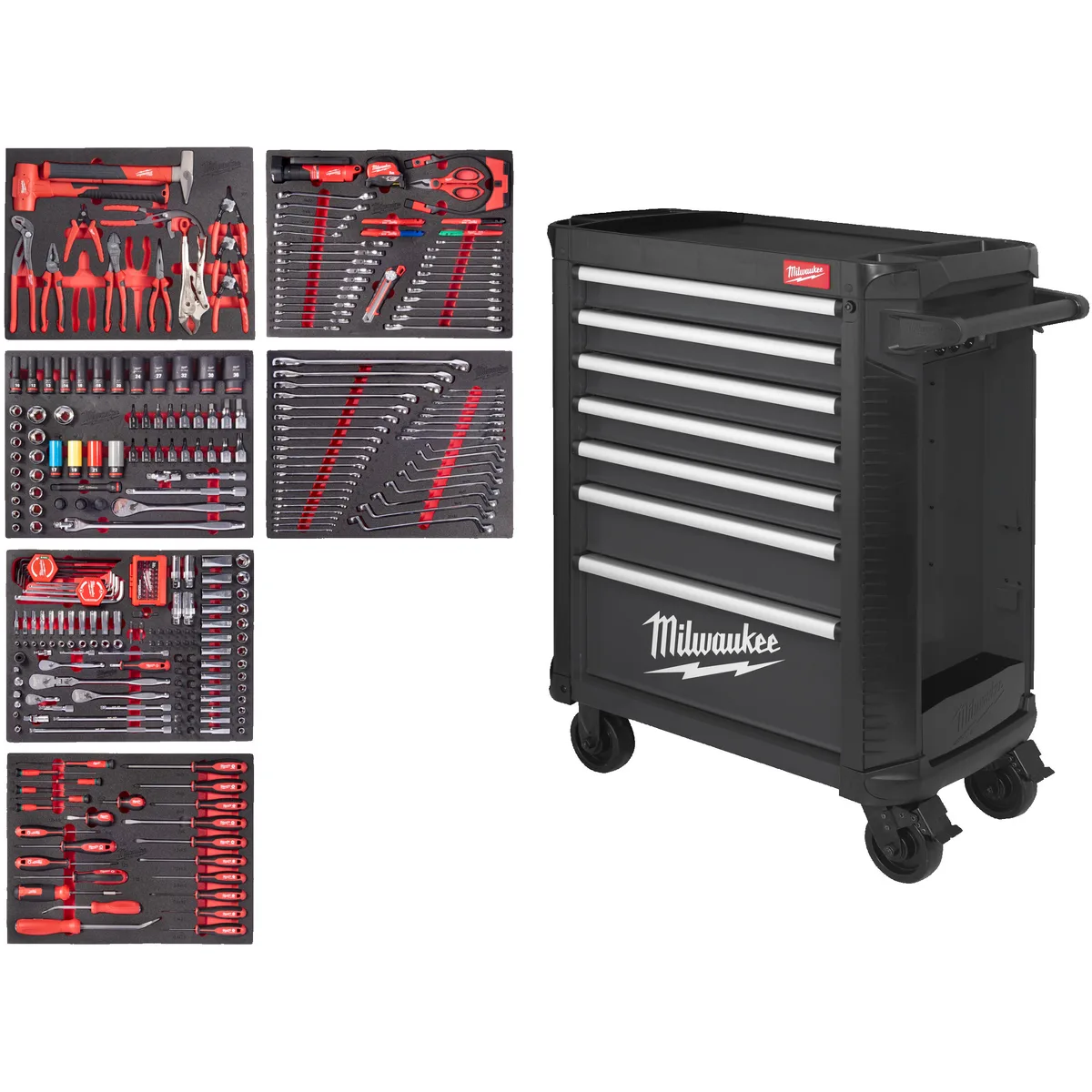 TOOLGUARD™ 337-delige Gevulde stalen gereedschapswagen 78 cm - 4932500745 by Milwaukee – product image