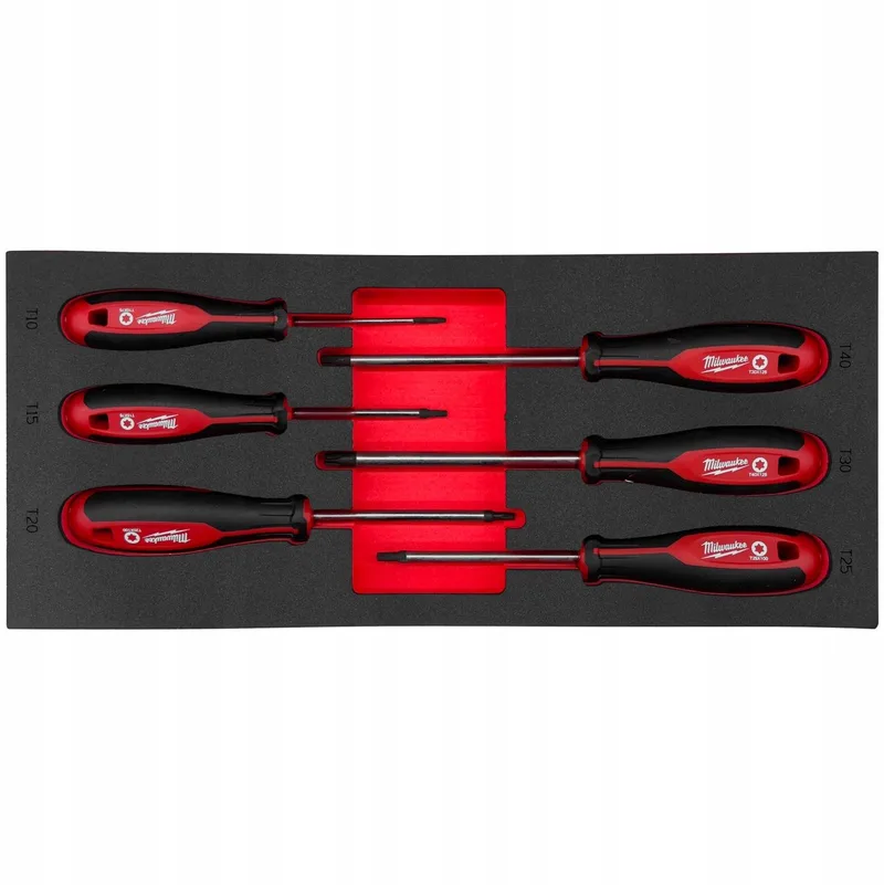 Torx Schroevendraaierset 6 stuks T10-T40 met schuimrubber de Milwaukee – image du produit