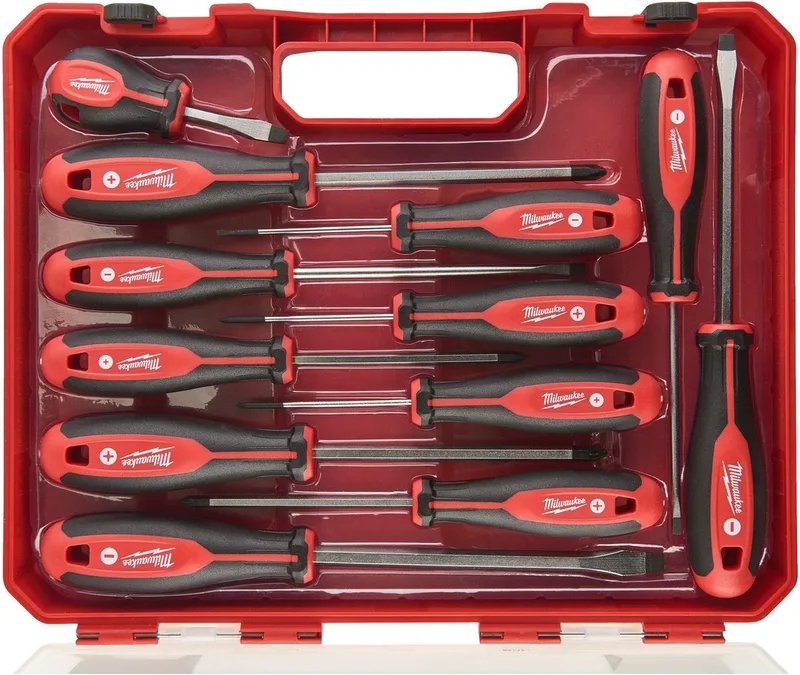 Tri-lobe schroevendraaier Set 12- delig - 4932472003 van Milwaukee, Rood – productafbeelding