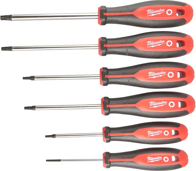 Tri-lobe Torx Schroevendraaier set 6- delig - 4932471809 von Milwaukee, Rot – Produktbild