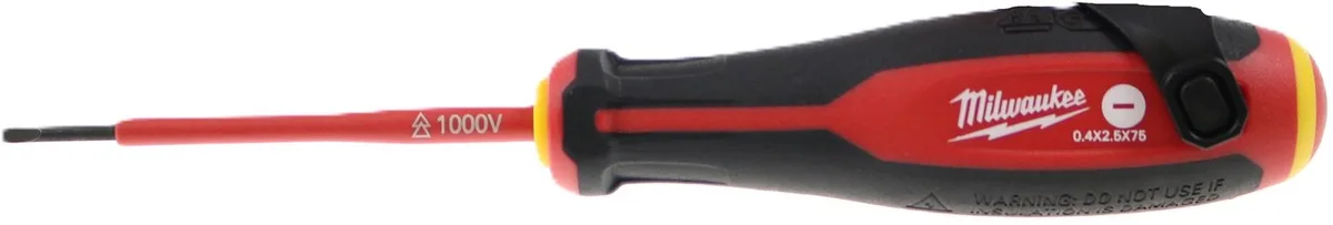 Tri-Lobe VDE Schroevendraaier, SL 0,4x2,5x75 - 4932478712 by Milwaukee, Blue – product image