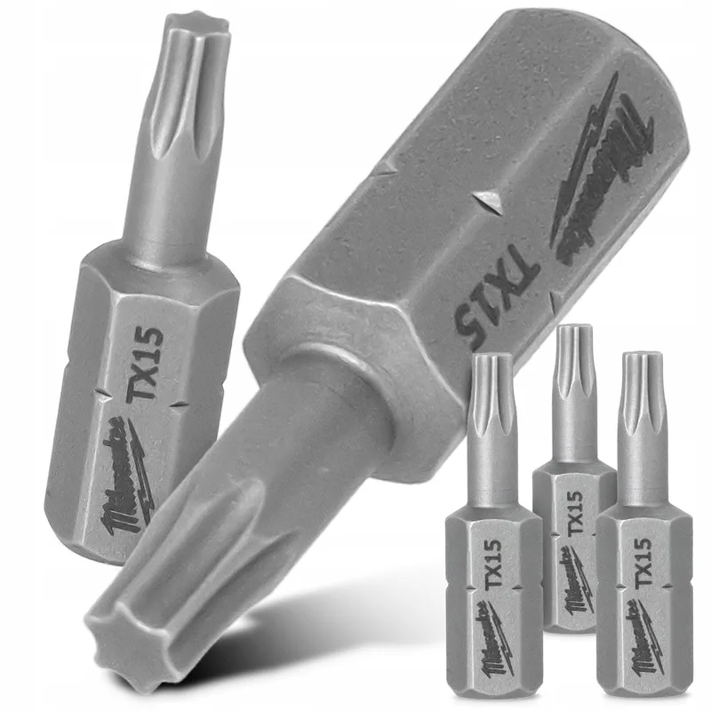 TX15 Torx Bits 25mm - 3 stuks, Magnetisch, Roestvrij V8 de Milwaukee – image du produit