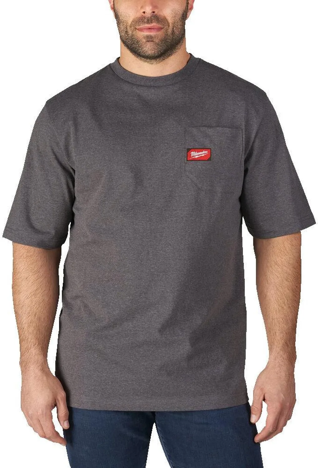 Work WTSSS T-shirt Short Sleeve Waterafstotend Regular Fit fra Milwaukee, Grå – produktbillede