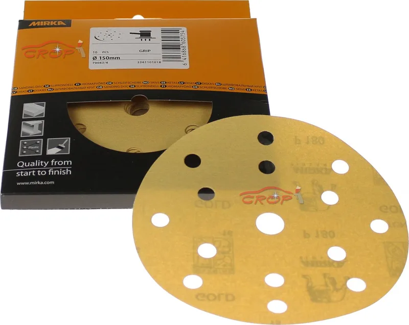 Gold DECO Schuurschijven 150mm met 15 gaten *KLEINVERPAKKING* - P180 de Mirka – image du produit