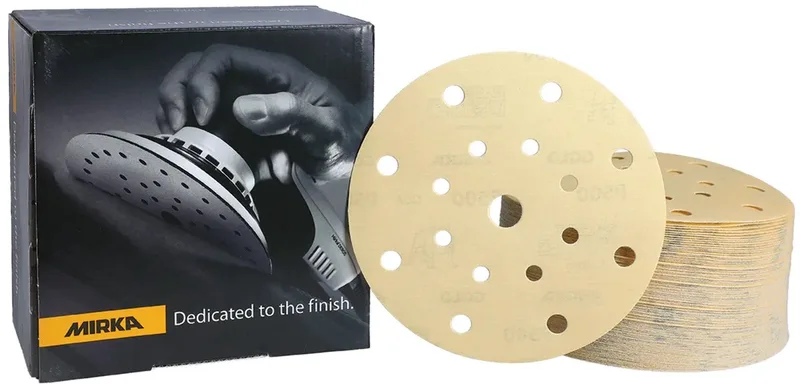 Gold Schuurschijven 150mm met 17 gaten - P400 by Mirka – product image