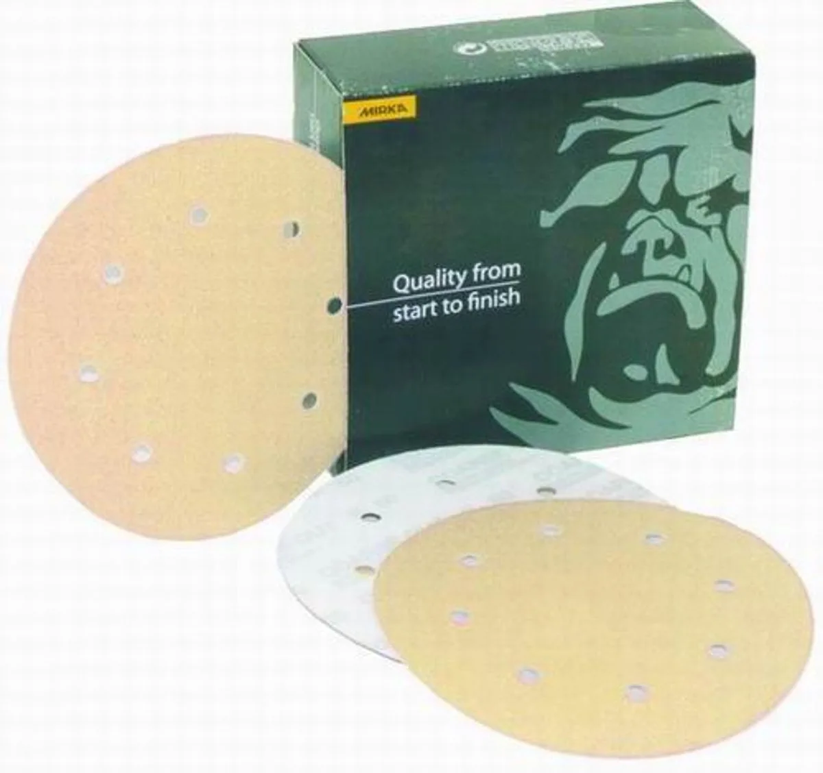 Gold Schuurschijven 200mm met 9 gaten - P120 van Mirka – productafbeelding