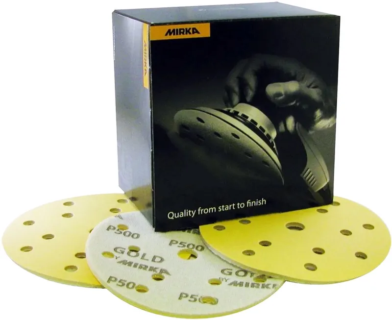 Gold Soft Schuim Schuurschijven 150mm met 15 gaten - P320 de Mirka – image du produit
