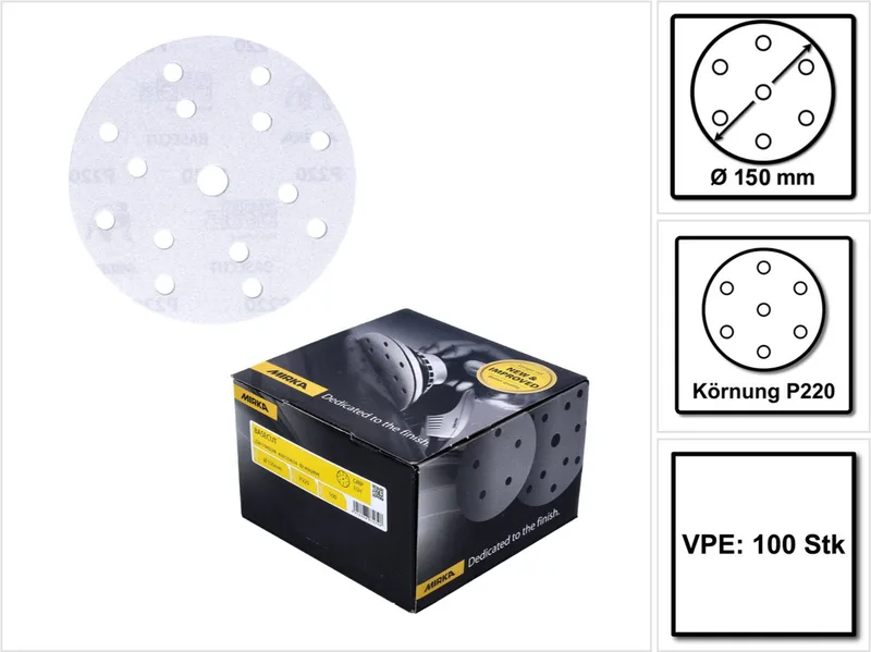 schuurpapier basecut korrel P220 150 mm 100 stk by Mirka – product image