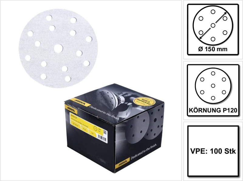 schuurschijven basecut korrel P120 150 mm 100 stk by Mirka – product image