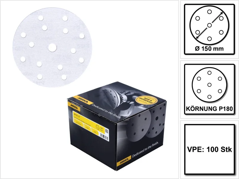 schuurschijven basecut korrel P180 150 mm 100 stk by Mirka – product image