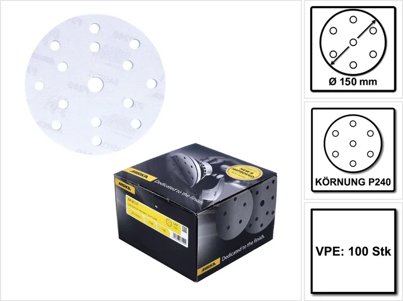 schuurschijven basecut korrel p240 150 mm 100 stk by Mirka – product image