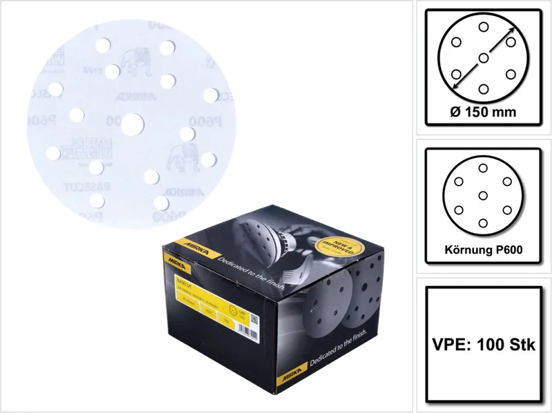 schuurschijven basecut korrel P600 150 mm 100 stk by Mirka – product image