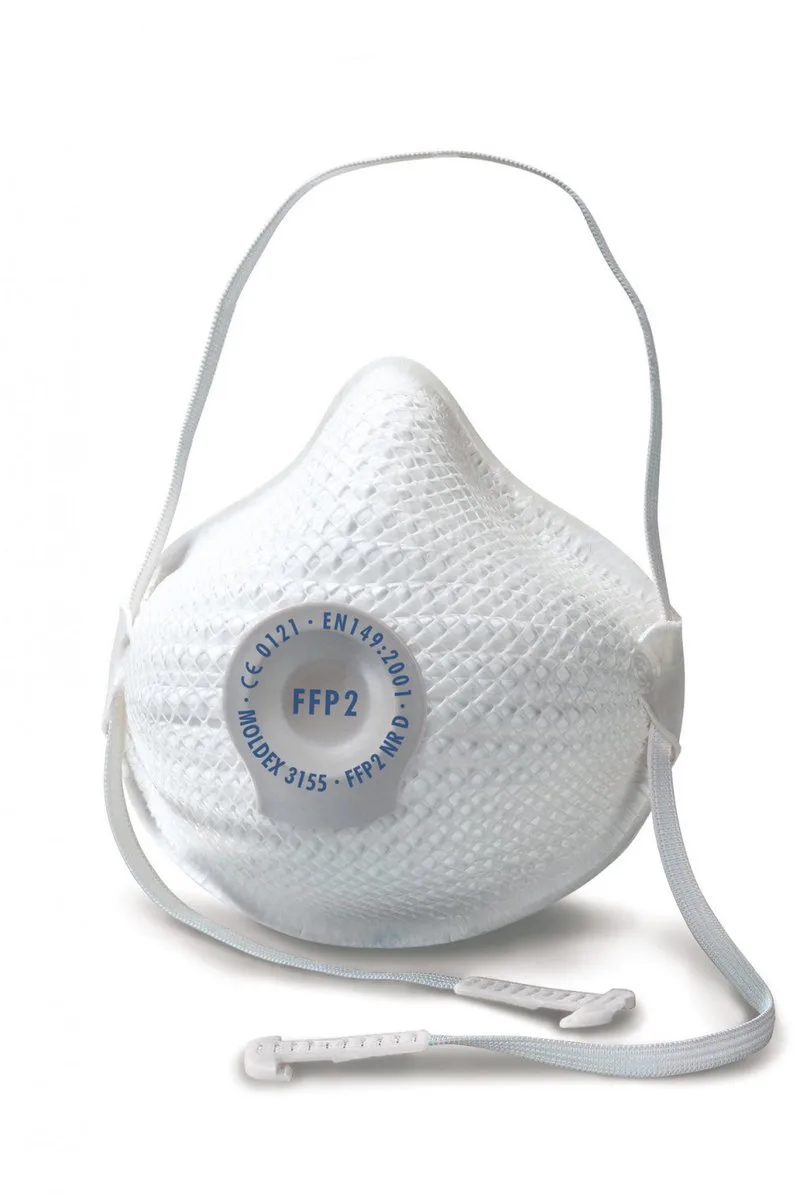 FFP2 D stofmasker met ventiel 3155, maat S/M, 10/VE de Moldex, Blanc – image du produit