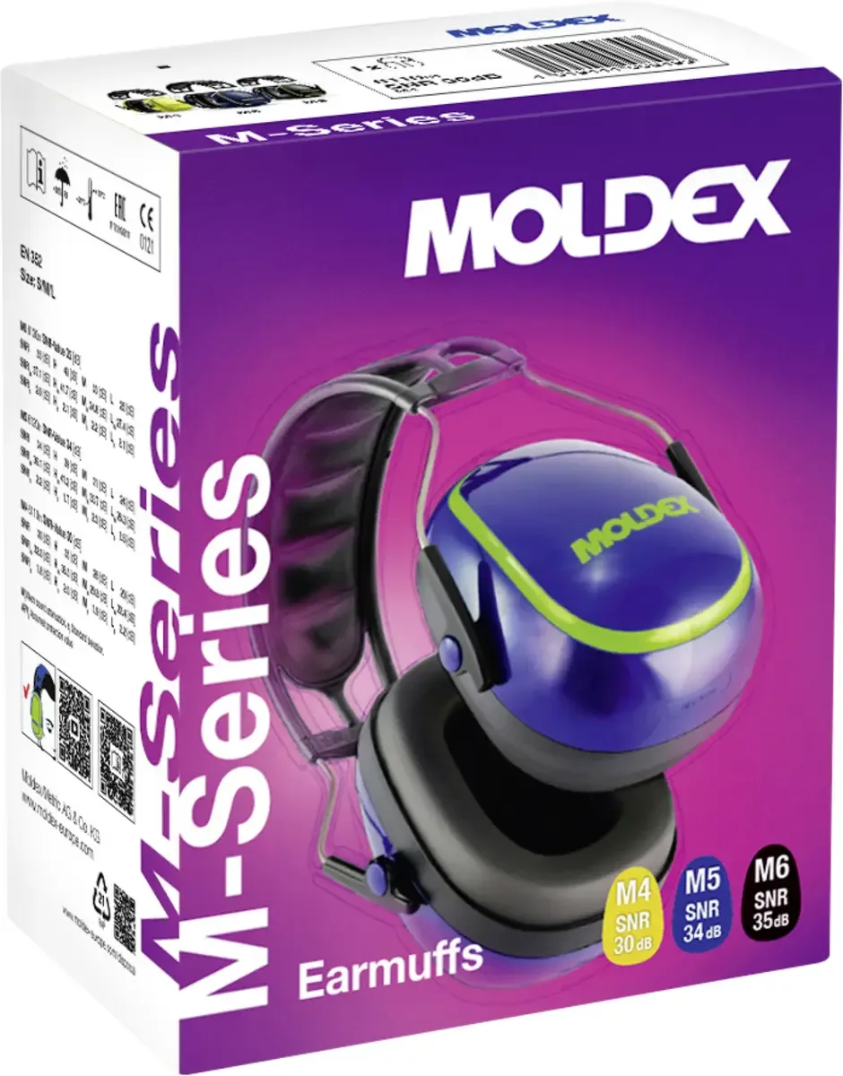 M4 611001 Oorkap 30 dB 1 stuk(s) fra Moldex, Gul, Grøn – produktbillede