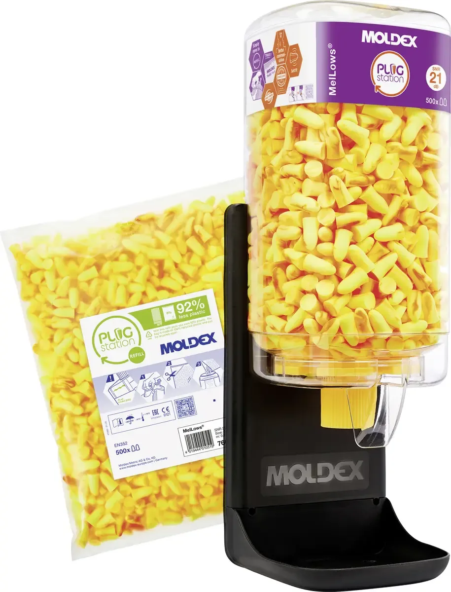 Moldex 769512 Mellows Starter PlugStation Oordoppen dispenser 21 dB Eenmalig gebruik 1 stuk(s) van Moldex, Geel – productafbeelding
