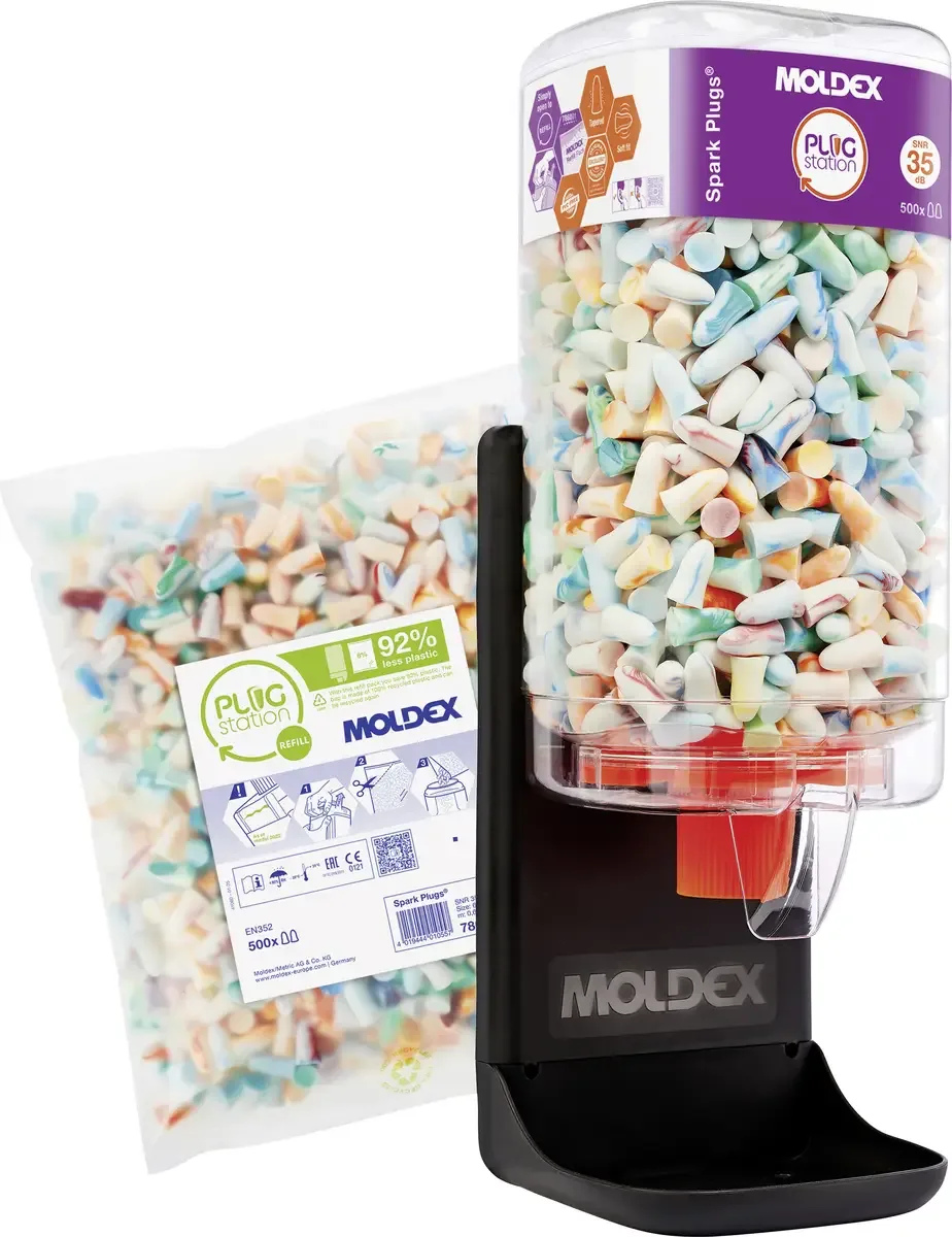 Moldex 789512 Spark Plugs Starter PlugStation Oordoppen dispenser 35 dB Eenmalig gebruik 1 stuk(s) fra Moldex, Flerfarvet – produktbillede