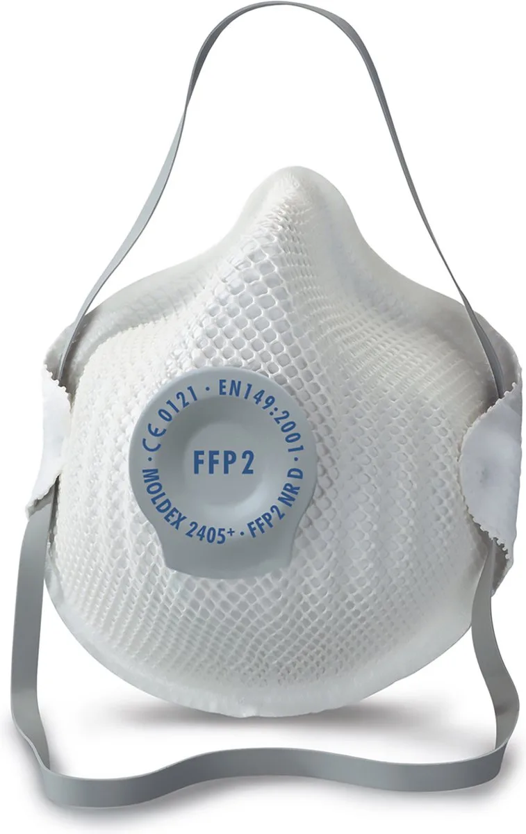 mondmasker 240512 classic met ventiel ffp2 nr d blister a 3 stuks ( a 1 bls ) van Moldex, Wit – productafbeelding