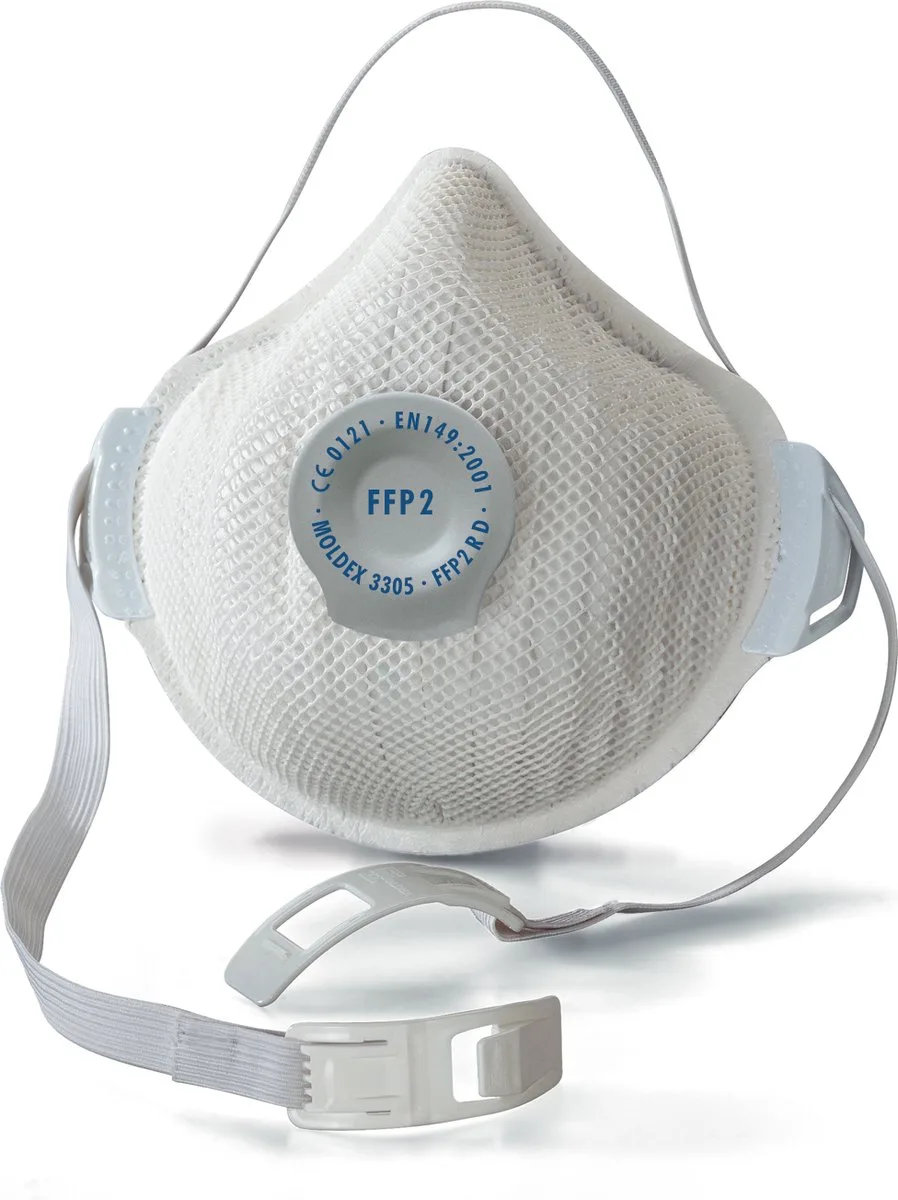 mondmasker 3305 air plus met ventiel ffp2 r d ( a 5 st ) van Moldex, Wit – productafbeelding