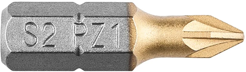 Bit PZ1, 25mm S2 TIN, 2 op een blister van Neo Tools – productafbeelding
