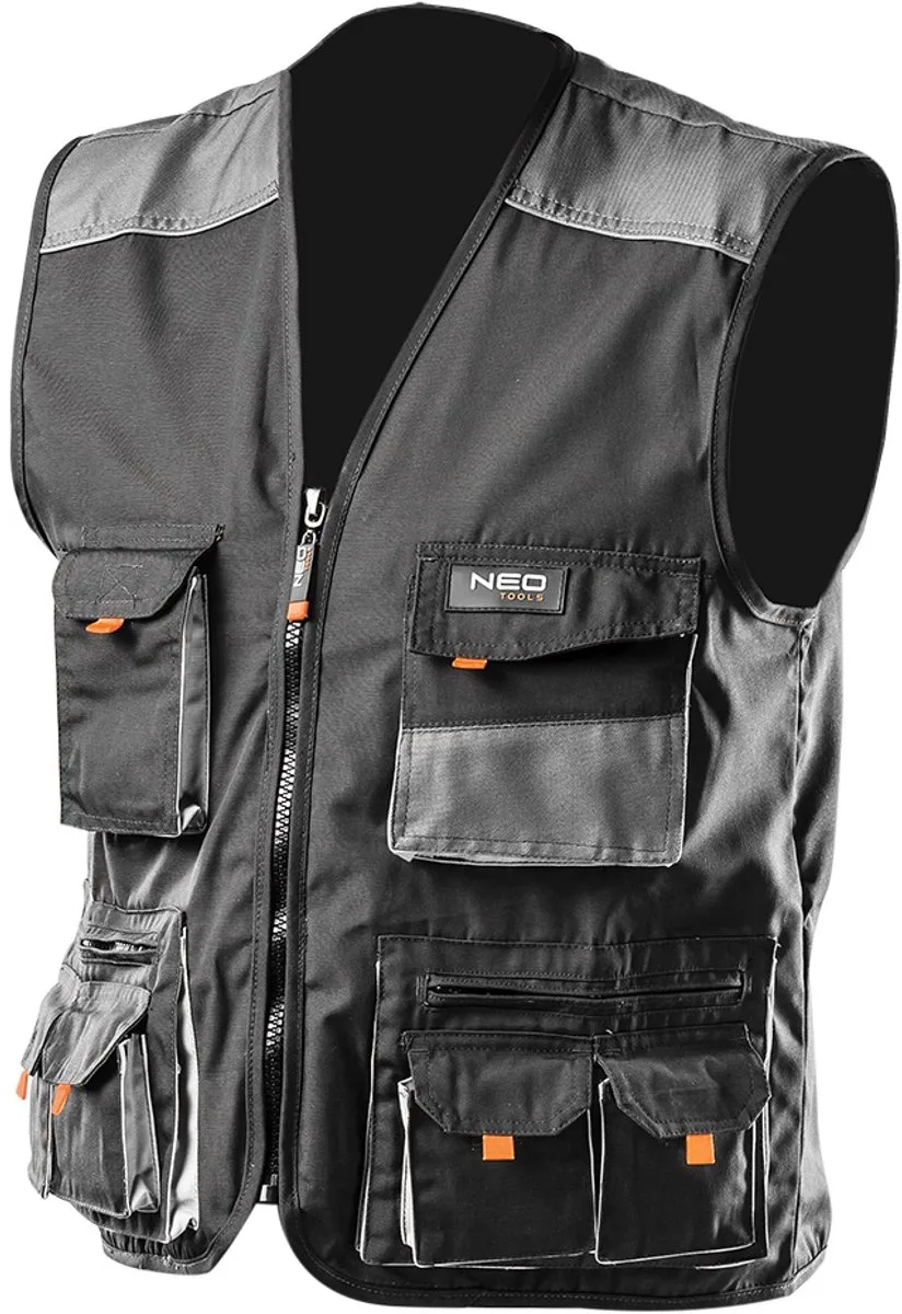 Bodywarmer S/48 Oxford Bescherming 35% Katoen-65% Polyester 267 Gr/m2 CE-EN340 från Neo Tools, Grå – produktbild