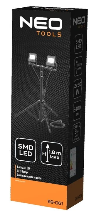 Bouwlamp 2x 30 watt LED op Statief by Neo Tools – product image 2 of 4