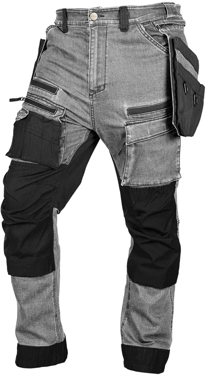 DENIM - Werkbroek - Cordura Versterkingen - Odpinbare Zakken - Grijs de Neo Tools, Gris, XL – image du produit