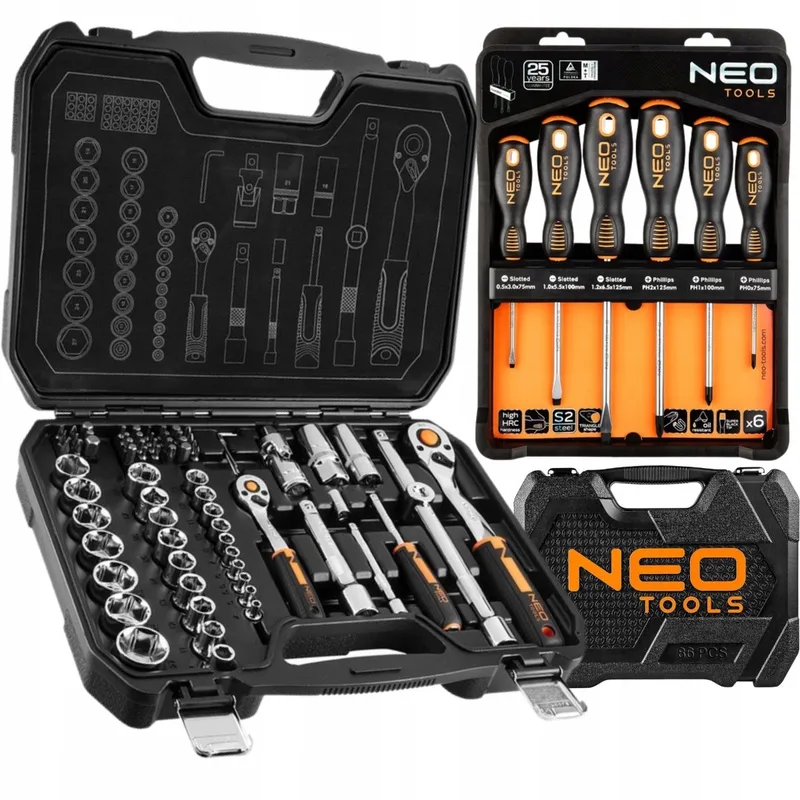 Doplagssleutel & Schroevendraaierset 73 Delig CrV by Neo Tools – product image