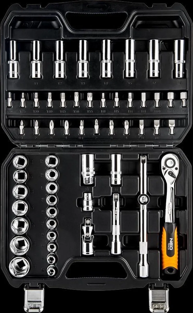 doppenset 58 dlg, 1/2 aansluiting crv staal by Neo Tools, Neutraal – product image