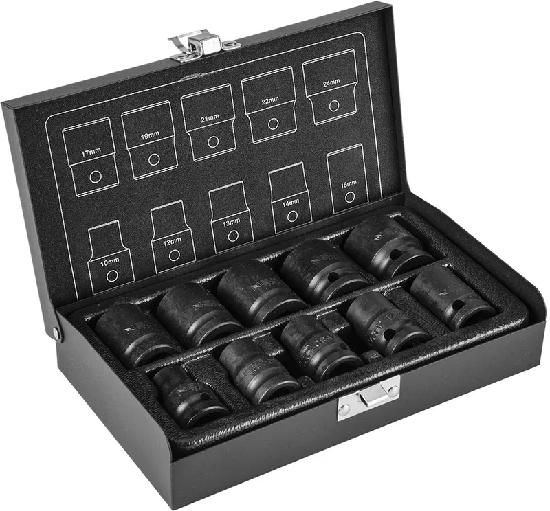 Dopsleuteldop Set - 10 stuks - 10-24 mm - Chroom-Vanadium-staal by Neo Tools – product image