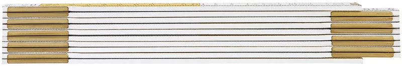 Duimstok 2 Mtr Nylon Gecoat Wit/geel Level 3 2,85mm Matteriaal Dikte by Neo Tools, White, Yellow – product image