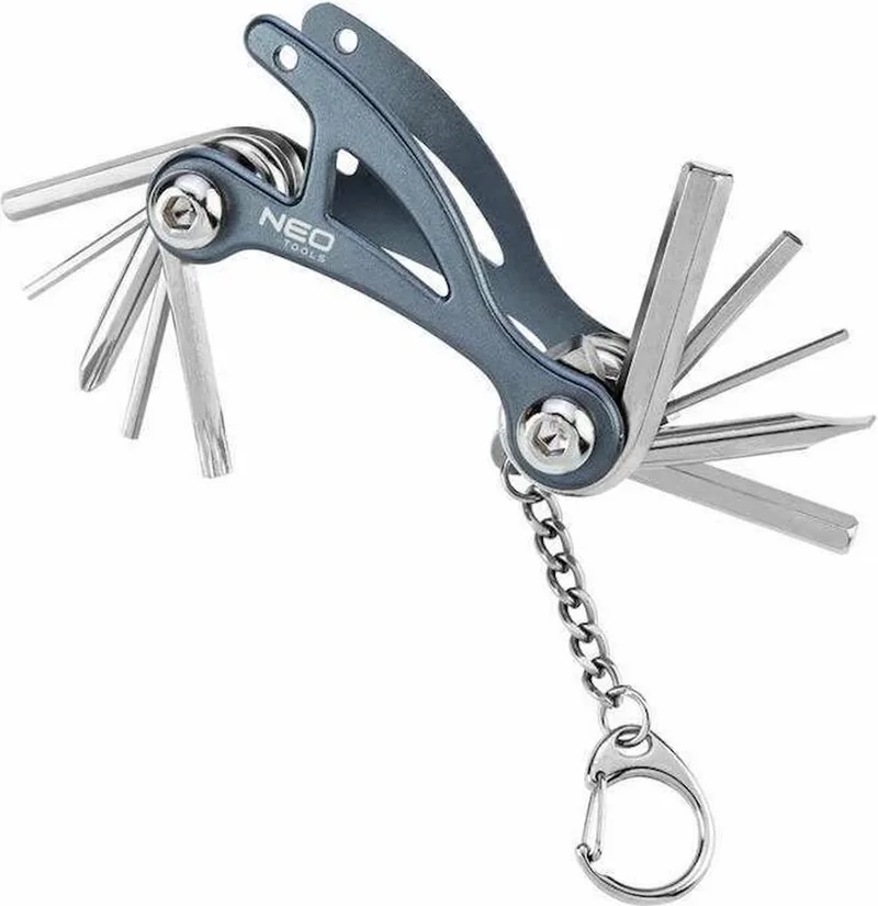 Fiets Sleutelset Multitool 11-delig van Neo Tools, Blauw-Grijs – productafbeelding