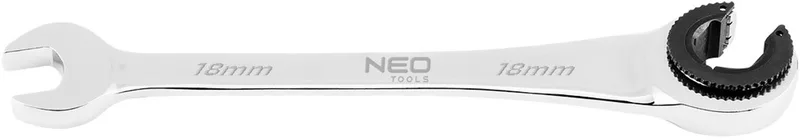 Gesleufde Ratelsleutel - 18 mm - Chroom - CrV Staal by Neo Tools – product image