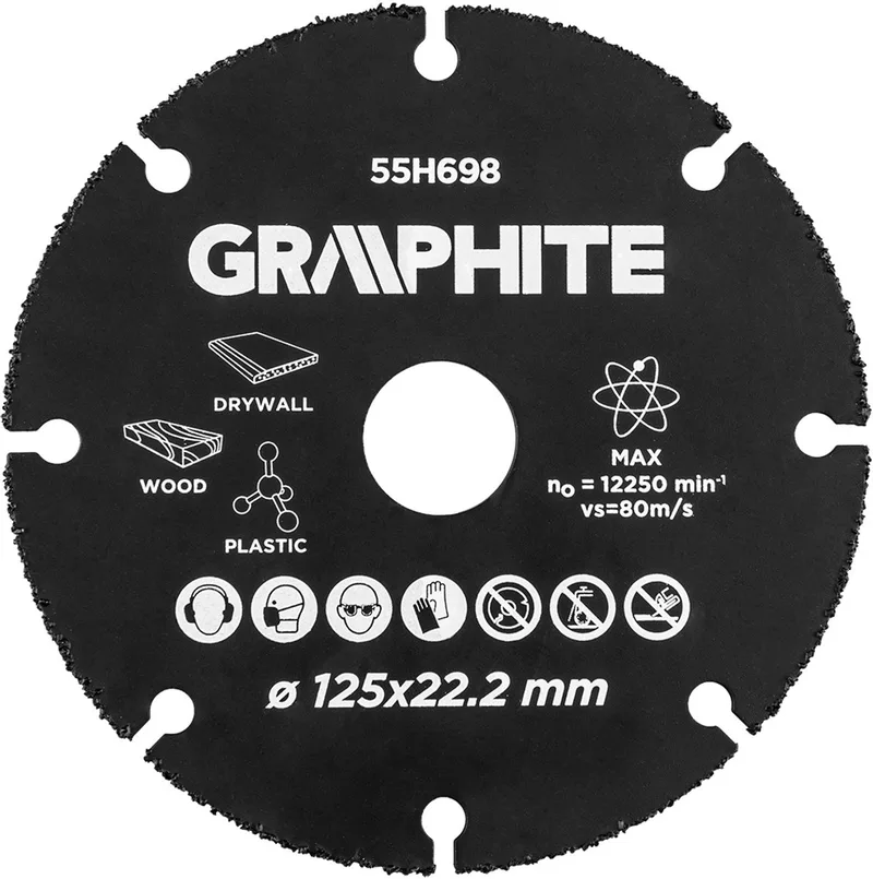 Graphite Carbide Multi Slijpschijf voor hout, kunststof, gips, ect. 125mm by Neo Tools – product image
