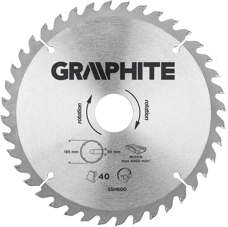 GRAPHITE Cirkelzaagblad 185 mm, 40 tands, Hout von Neo Tools – Produktbild