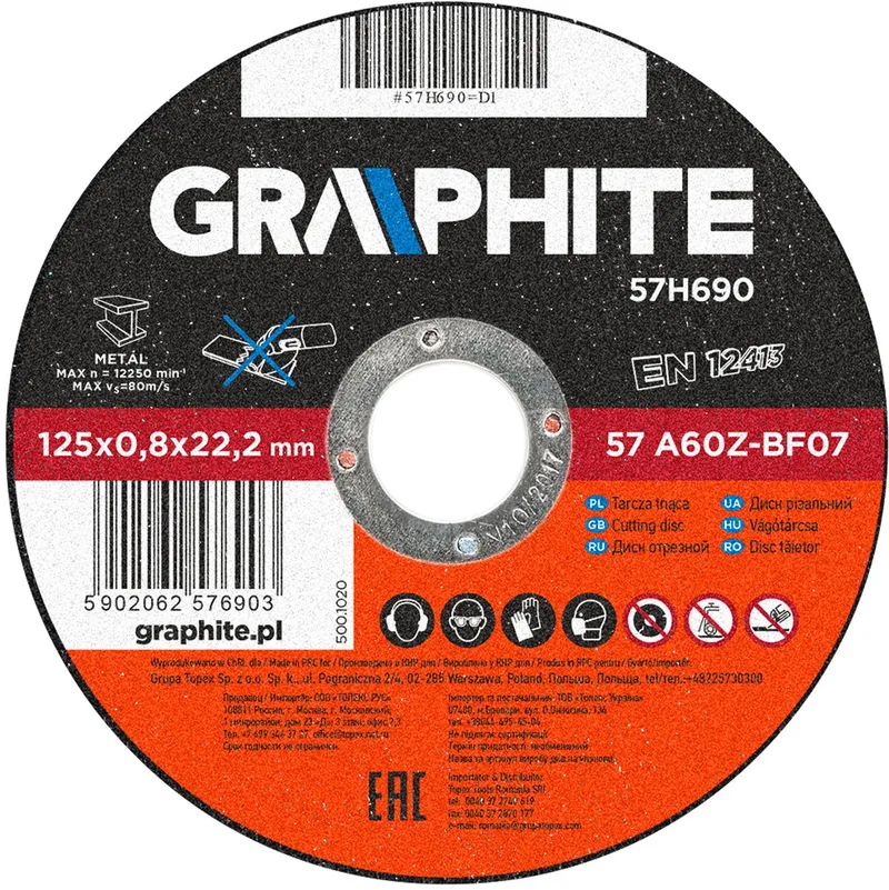 Graphite - Zaagblad voor Metaal - 125 mm - Verhoogde Snijsnelheid - Veiligheid de Neo Tools – image du produit