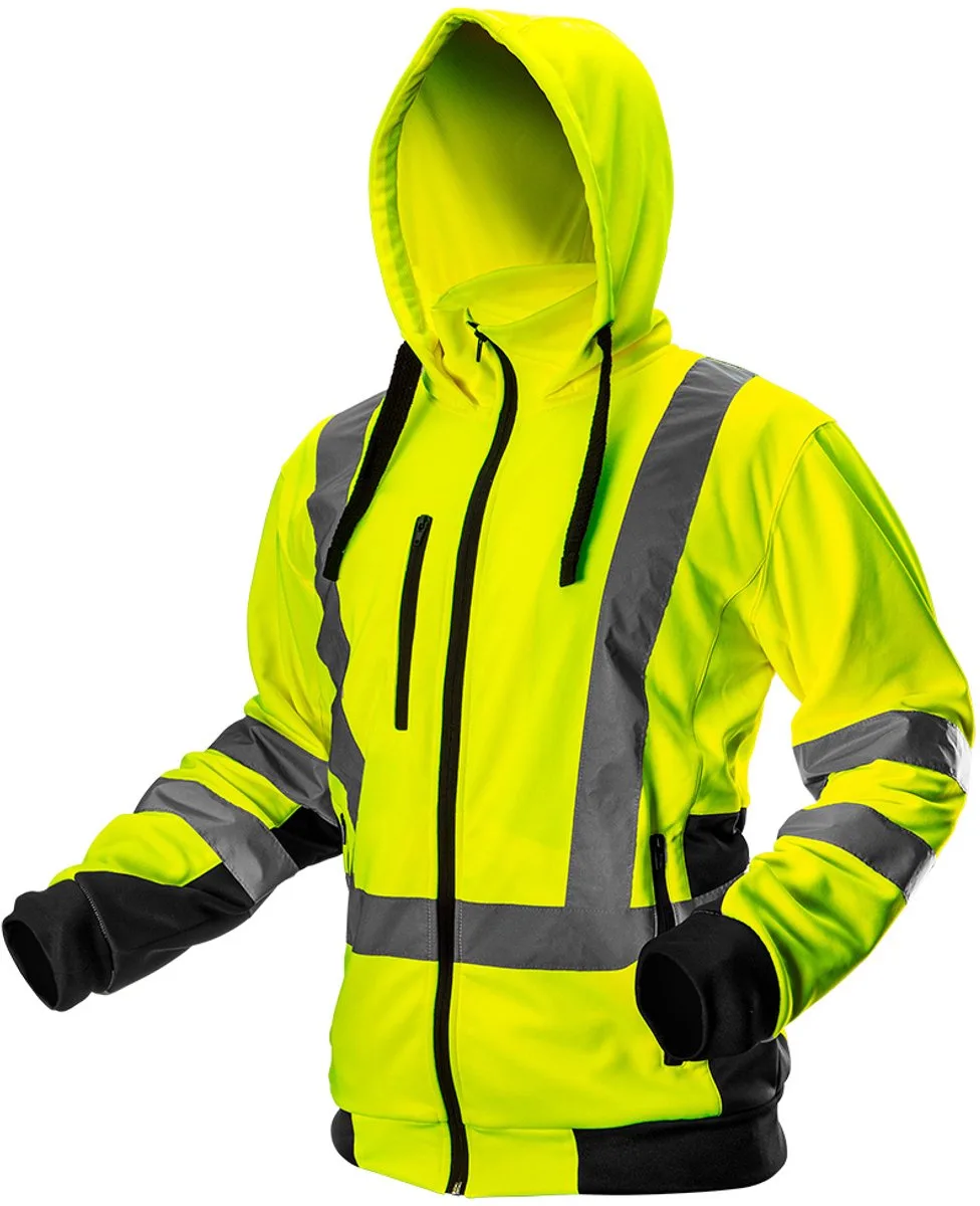 Hi-Vision Werkjas Soft Thermo H Balk Reflectie XXL Warm Polar Fleece Aan De Binnenzijde Dubbelzijdige Kleur 240gr/m EN ISO 13688:2013 van Neo Tools, Geel – productafbeelding